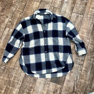 Zara Plaid Flannel Shirt Jacket size S